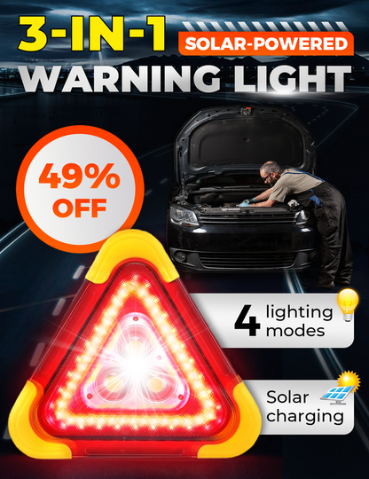 🎉Nyttårsgave 50% RABATT! 🆘 3-I-1 trekantet Solar Led varsellys i veikanten ✨