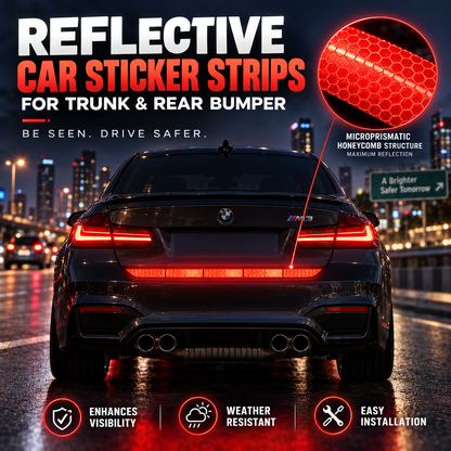 🎁 Kjøp 1, få 1 gratis｜✨ Retroreflekterende støtfangerlist – mikroprismatisk refleksjon – selvklebende – fem farger