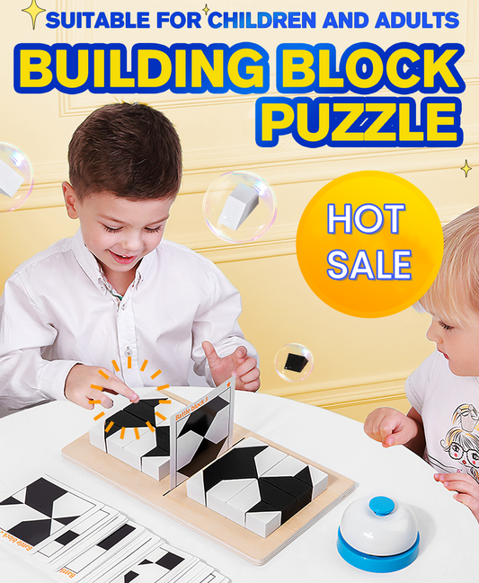 🔥Superhett salg 50 % rabatt🔥Kreativt sett med svart-hvitt blokkpussel for barn