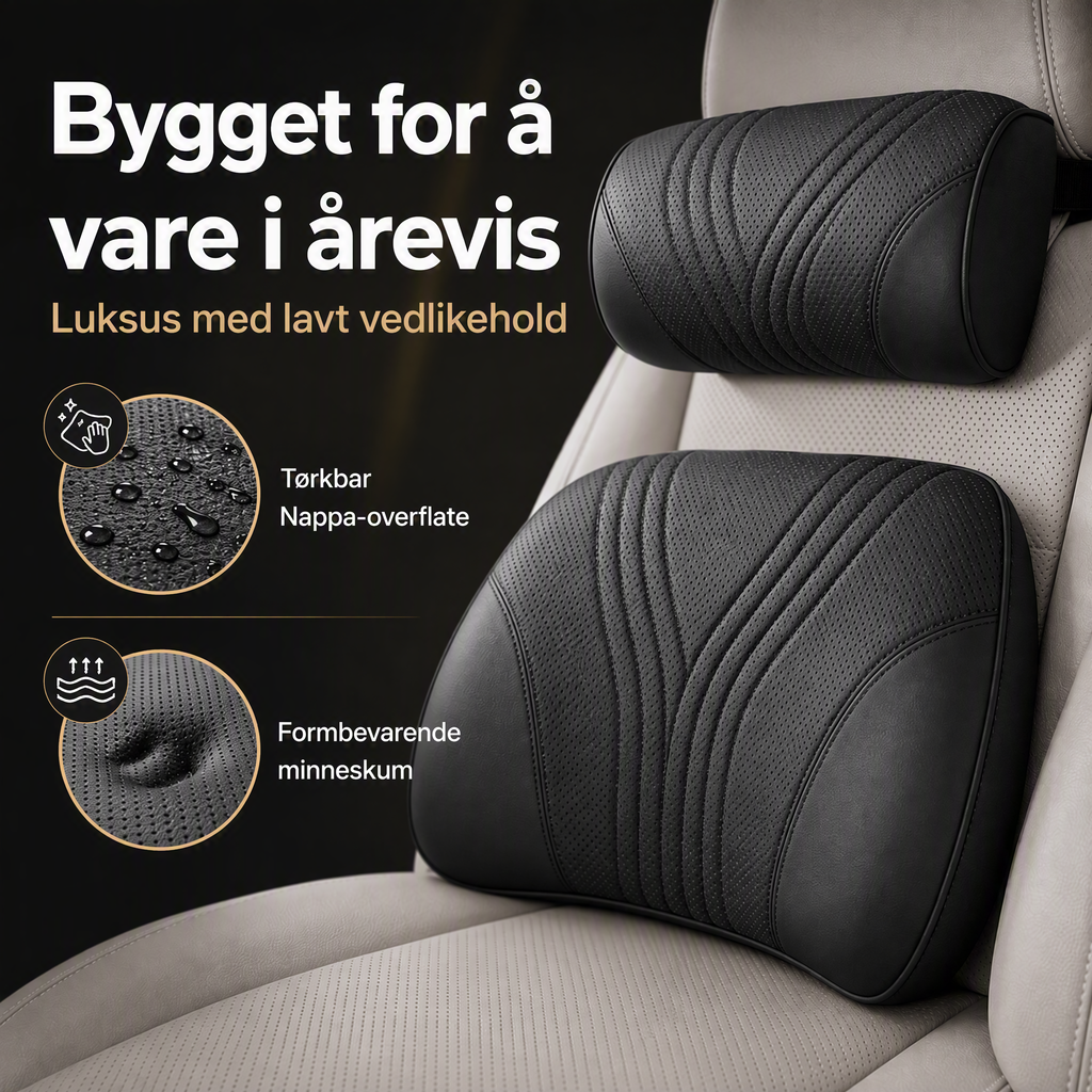 🚗 50% RABATT – Ergonomisk nakkestøtte for bil – memory foam– justerbar – passer de fleste biler – for komfortable bilturer – reduserer kjøretretthet
