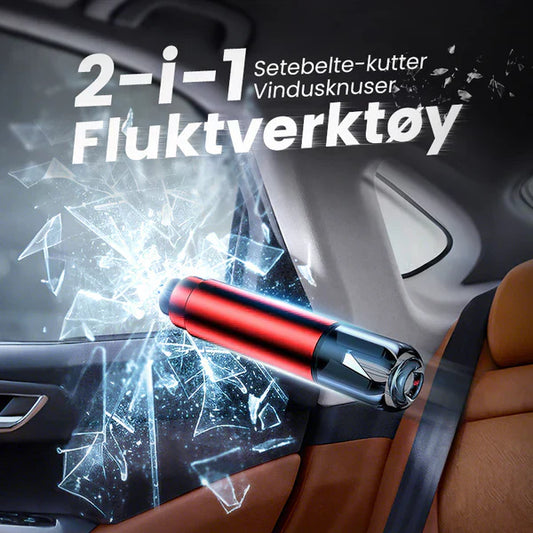 KJØP 1, FÅ 1 GRATIS 🎁 2-i-1 nødhammer for bil – glassknuser & beltekutter – kompakt – livreddende nødverktøy🚗