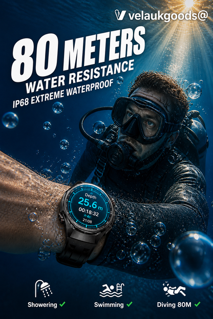 ⌚ 50% RABATT – Verdens første smartklokke med ChatGPT & AI helseveileder – eSIM – 7 dagers batteri – 5ATM vanntett