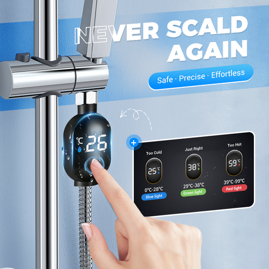 🌡️ Dusjtermometer – øyeblikkelig digital visning, vanntett og enkel installering for trygt bading 👶📦