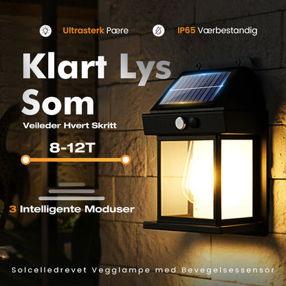 🔥 NÅ: 50 % RABATT I EN BEGRENSET PERIODE – Solcelledrevet vegglampe med bevegelsessensor – IP65-vanntett – 3 lysmoduser – Automatisk av/på – Ingen strømutgifter 🌞✨🛡️