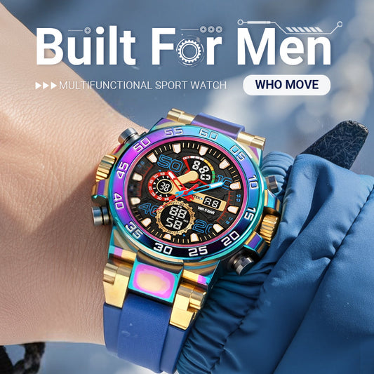 ⌚ 60 % RABATT! ✨ MULTIFUNKSJONSK LED-KLOKKE - Vanntett og digital skjerm, 7 sportsmoduser med søvnmonitor, perfekt for utendørs og daglig bruk 🌟🔋