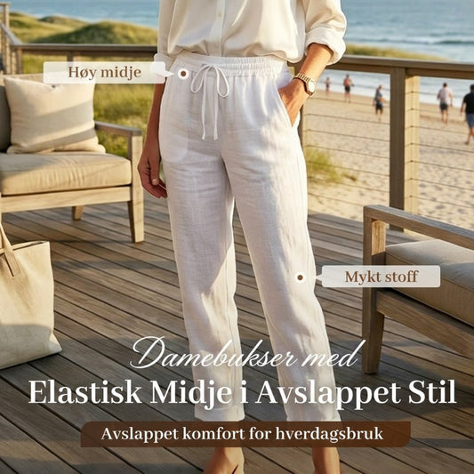 🌸Siste dag – spesialpris: 299,99 kr!!🌸Casualbukser for damer i bomull og lin med elastisk linning