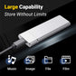 Bærbar ekstern harddisk. Plug and play for Windows, PC og Mac.