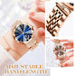 ⌚ 50% RABATT + GRATIS ARMBÅND – Diamond Fashion stjerne- og måneklokke – blendende diamanter – høy kvalitet – presis kvarts – justerbar – perfekt gave for henne
