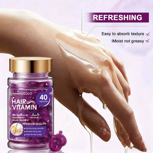 💎 50% RABATT – Deep conditioning hårolje – én kapsel – glatt, skinnende & krusfritt – reisevennlig – blomsterduft