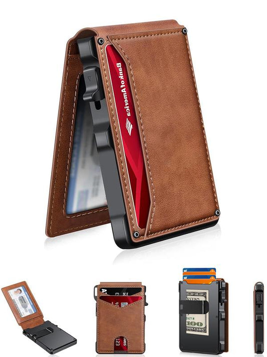 💳 50% RABATT – RFID-sikker lommebok med AirTag-holder – beskytter kort – spor plasseringen – pop-up mekanisme – magnetlukking – slank & organisert