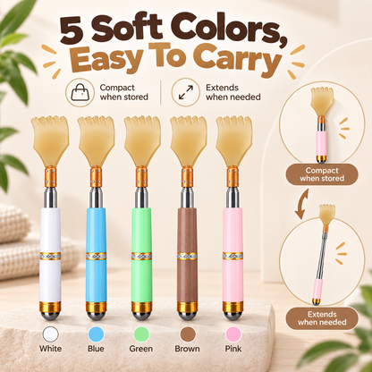 🖐️ 50% OFF NOW! Retractable Stainless Steel Back Scratcher, Portable Back Scraper with Soft Claw, Telescopic Itch Relief Tool for Home Travel