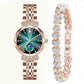 ⌚ 50% RABATT + GRATIS ARMBÅND – Diamond Fashion stjerne- og måneklokke – blendende diamanter – høy kvalitet – presis kvarts – justerbar – perfekt gave for henne