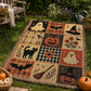 ⏳Siste dag med 50 % rabatt🎃Halloween-teppe i flanell med lappeteppe-mønster