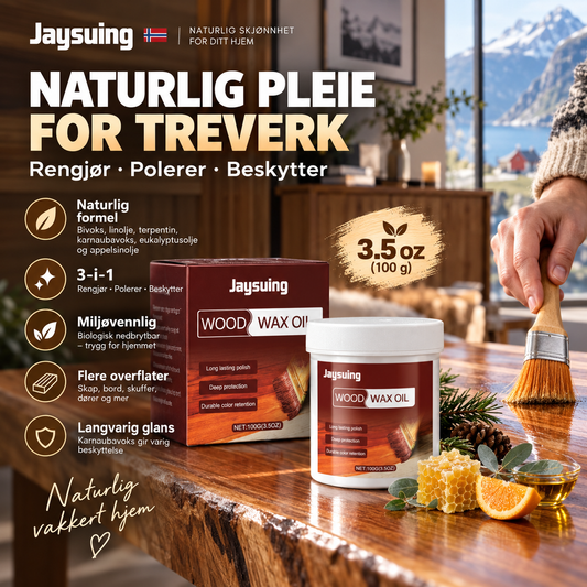 🪵✨ NÅ: 50 % RABATT I EN BEGRENSET PERIODE – Naturlig rengjøring og polering for treverk – Gjenskap møblenes naturlige skjønnhet – Gir en myk, blank og beskyttet overflate – For skap, bord og alle treoverflater 🪵🏠🛡️
