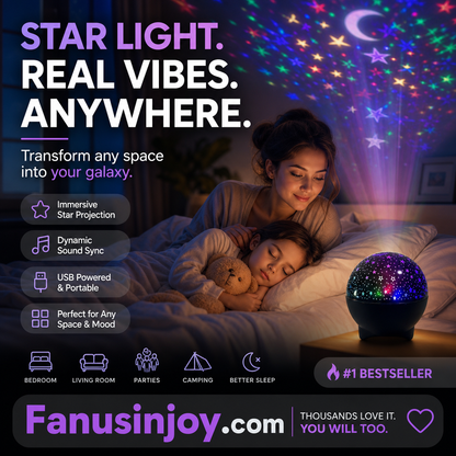 🌌 50% RABATT – Galaxy projector nattlys – dynamisk lydsynkronisering – utskiftbare temaer – USB – kompakt – for magisk stemning