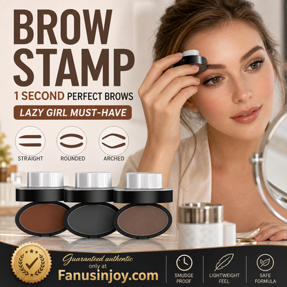 ⏳🔥LIMITED-TIME 49% OFF! ⏰✨Buy 1 Get 1 Free 🖌️50K+ Sold!!!🖤Eyebrow Stamp Powder Kit with Applicator Brush, One Press Perfect Brow Stamp, Waterproof Long Lasting 24H Wear Eyebrow Makeup for Lazy Daily Salon-Like Brows