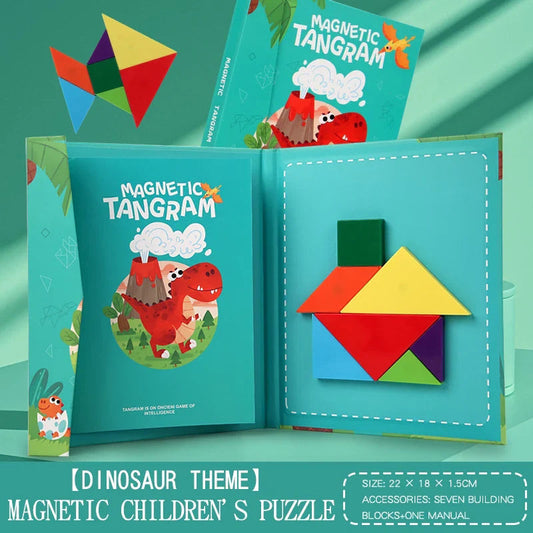 Magnetisk puslespill i tre for barn