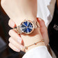 ⌚ 50% RABATT + GRATIS ARMBÅND – Diamond Fashion stjerne- og måneklokke – blendende diamanter – høy kvalitet – presis kvarts – justerbar – perfekt gave for henne