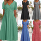 👗 50% RABATT – Elegant V-hals kjole – lett & luftig – supermyk – kort erme – for alle kroppstyper – tidløs & allsidig – perfekt gave