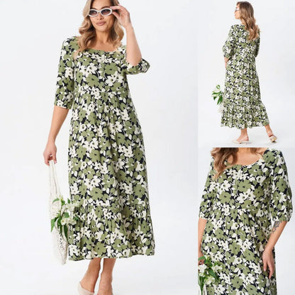 Women's Casual Floral Slim Half Sleeve Dresses