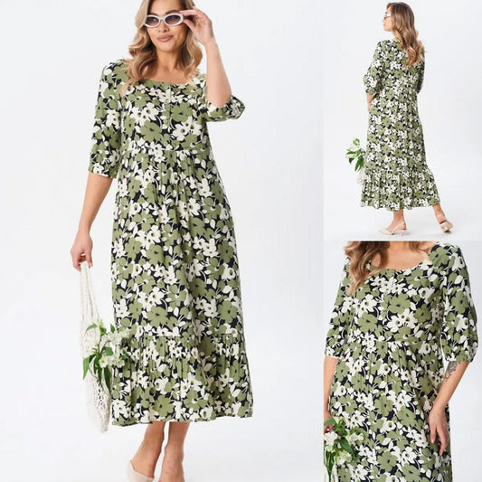 Women's Casual Floral Slim Half Sleeve Dresses