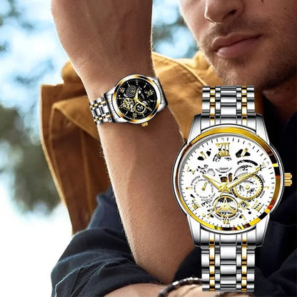 ⌚🎁Vanntett romersk skjelettur med automatisk mekanikk for menn