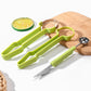 🍉🔪 🎁 KJØP 1, FÅ 1 GRATIS– Multifunksjonelt fruktskjæringssett – Melonutstikker – V-formet gravekniv – Skarpe kanter – Rustfritt stål – Ergonomisk håndtak – For kreativ fruktkunst 🔪🍈✨