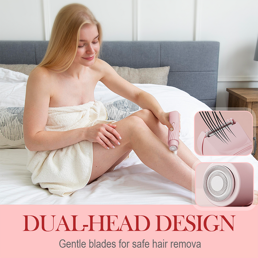 💖 VALENTINSTILBUD! 💖Bærbar elektrisk epilator med to hoder