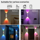 📢📢50 % rabatt!!!🎅USB oppladbart LED-nattlys med bevegelsessensor, RGB-gradient omgivelseslys, dimmebart innendørslys, magnetisk trinnlampe for inngangsparti, nattbord, skrivebord, skap