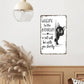 Vintage Highland Cow Aluminiumsplate: Morsom "Driter du?" Svart-Hvit Baderomsdekor