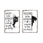 Vintage Highland Cow Aluminiumsplate: Morsom "Driter du?" Svart-Hvit Baderomsdekor