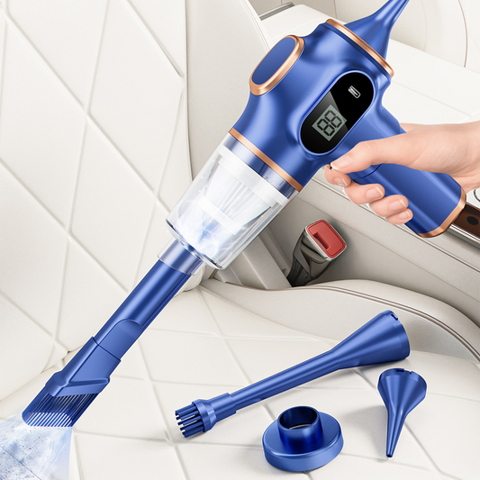 🧹 50% RABATT – Bilstøvsuger med 5500 PA sug – 4 utskiftbare dyser – sanntids batteridisplay – 350g – kompakt