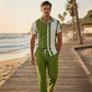 👕 Heren 2-delige Kleurblok Set – Shirt & Broek-Modern, Comfortabel & Verkrijgbaar van S tot 4XL!