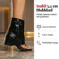 👢 Skinnstøvletter med klassisk spenne – foldbare, vintage & åpen tå Slitesterke, komfortable sko for kvinner – perfekt til hverdags og fest! 💃