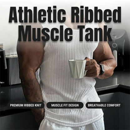 💪 Atletisk ribbet muscle tank – pustende, ergonomisk skulderbredde – perfekt for trening og hverdagsbruk