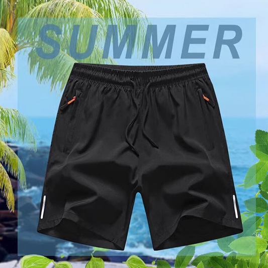 Herre sommershorts med elastisk liv og lommer