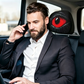 👁️‍🗨️🚗 Devil's Eye bil nakkestøttetrekk – unikt gotisk design – tøyelig strekkstoff – enkelt å montere og vaske