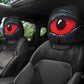👁️‍🗨️🚗 Devil's Eye bil nakkestøttetrekk – unikt gotisk design – tøyelig strekkstoff – enkelt å montere og vaske