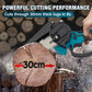 🌲 50% RABATT – Batteridrevet kjedesag – 2580W motor – kutter 30cm tykke stammer – lang batteritid – lett & ergonomisk – sikker & slitesterk – for felling og vedproduksjon