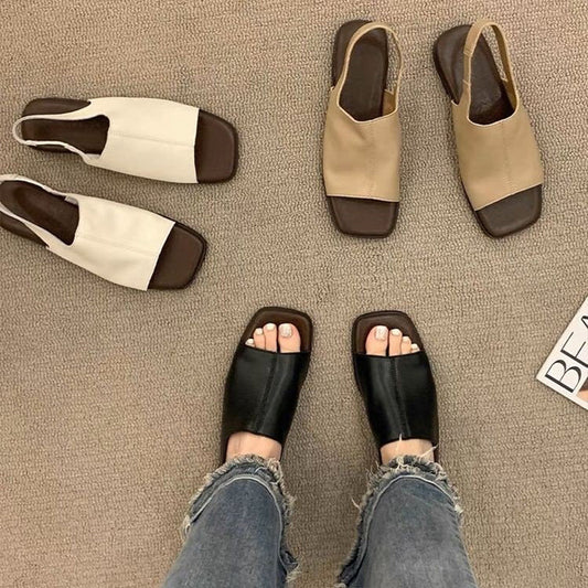 👡 BEGRENSET TID 50 % RABATT! ✨ Dameslingbacks med firkantet tå – Retro, komfortable, 3 farger 🍂