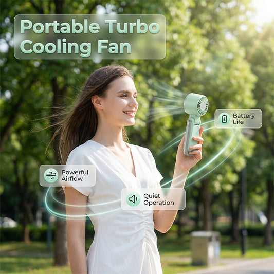 🥳 2026 – 50 000+ solgt! 👵❤️ 50 % RABATT! Bærbar turbo sammenleggbar vifte med LED-skjerm 💨
