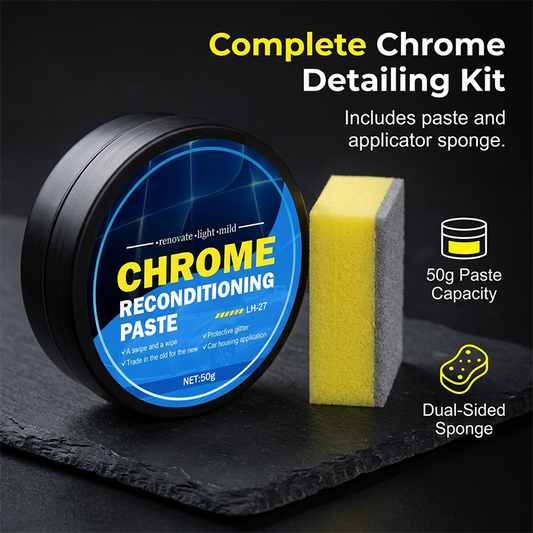 🚗 50% RABATT – Ultimate Shine kromrestaureringspasta – profesjonell – fjerner rust og anløpning – speillignende glans – komplett sett