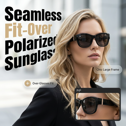 🕶️ 50% RABATT – Polariserte solbriller som passer over briller – 9 lag – blokkerer blendverk – Hollywood glamour