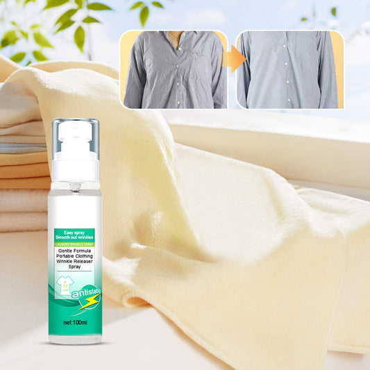 👔 50% RABATT – Rynkeløsningsspray – umiddelbar rynkefjerning – skånsom mot stoffer – reisevennlig