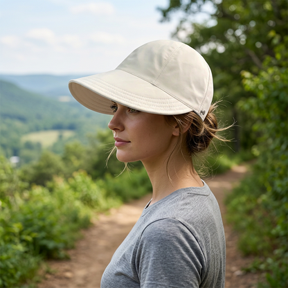 🧢 50% RABATT! ☀️ Damesolhatt med justerbar hestehale-åpning – pustende og lett – perfekt til stranden, hagen eller reiser – beskytter pålitelig mot UV-stråling 🌿👒