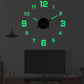 🕰️ 50% RABATT – 3D veggklokke med luminous – stille gang – borefri montering – justerbar størrelse