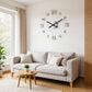 🕰️ 50% RABATT – 3D veggklokke med luminous – stille gang – borefri montering – justerbar størrelse