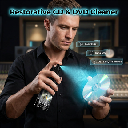 🎵 50% RABATT – CD/DVD-rens med dypvirkende formel – fjerner skitt og fingeravtrykk – eliminerer hopp og popp – for vinyl, CD og DVD – ikke-slipende – trygg for alle overflater