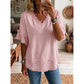 👚 50% RABATT – Stilig V-hals topp – løs passform – frynsede kanter – pustende stoff – allsidig – for sommer og hverdag