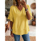 👚 50% RABATT – Stilig V-hals topp – løs passform – frynsede kanter – pustende stoff – allsidig – for sommer og hverdag